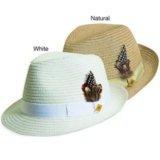 Stacy Adams Men's Straw Feather embellished Straw Hat Stacy Adams Men's Hats