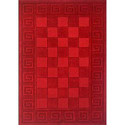 Hand tufted Manhattan Red Blocks Wool Rug (5'0 x8'0) 5x8   6x9 Rugs