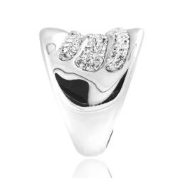 Icz Stonez Sterling Silver Clear Crystal Wave Fashion Ring ICZ Stonez Crystal, Glass & Bead Rings