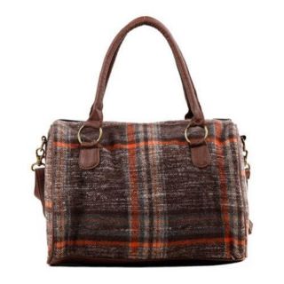 Women's Nikky by Nicole Lee Felicity Plaid and Tribal Boston Bag Brown Nikky by Nicole Lee Satchels