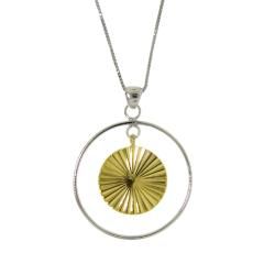 Two tone Double Circles Necklace Moise Sterling Silver Necklaces