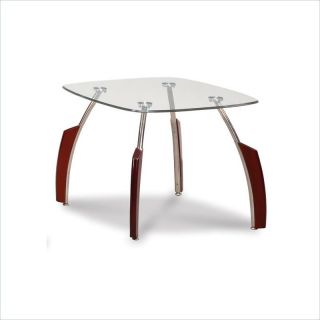Global Furniture USA Francis End Table with Glass Top in Mahogany   T138ME
