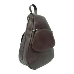 Piel Leather Flap Over Sling 9930 Chocolate Leather Piel Leather Sling Bags