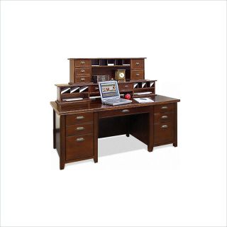 Kathy Ireland Home by Martin Tribeca Loft 69" Wood Executive Desk with Hutch in Cherry   TLC680 PKG