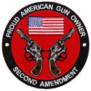 Proud American Gun Owner Second Amendment Embroidered Patch Revolver Version Clothing