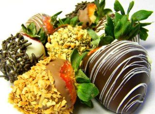 Chocolate Covered Strawberries   8 Per Box  Candy And Chocolate Covered Fruits  Grocery & Gourmet Food