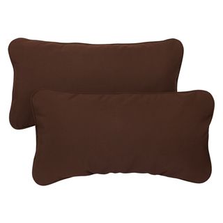 Bay Brown Corded 12 x 24 inch Indoor/ Outdoor Lumbar Pillows with Sunbrella Fabric (Set of 2) Outdoor Cushions & Pillows
