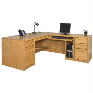 Martin Furniture Contemporary RHF L Shaped Computer Desk in Medium Oak   0068R 00684R R KIT