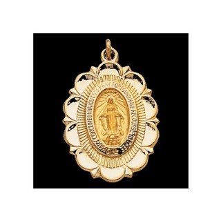 Miraculous Medal   14K Gold (no chain) Pendant Necklaces Jewelry