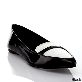 Mixx Shuz Women's 'Vilma' Two tone Patent Pointed Toe Loafers Loafers