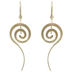 Goldfill Long Spiral Earrings Gold Overlay Earrings