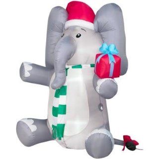 6ft Airblown Inflatable Christmas Elephant w/ Present  Outdoor Decor  Patio, Lawn & Garden