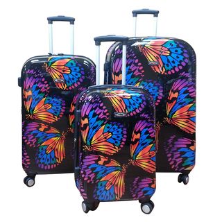 Kemyer World Series II Butterfly Wide Body 3 piece Hardside Spinner Luggage Set Kemyer Three piece Sets