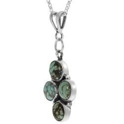 Tressa Sterling Silver Genuine Green Turquoise Necklace Tressa Gemstone Necklaces