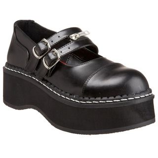 Demonia Women's 'Emily 306' Black Mary Jane Tall Platform Shoes Demonia Wedges