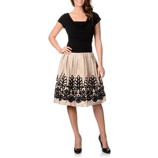 S.L Fashions Women's Two tone Soutache Embroidered Party Dress S.L. Fashions Evening & Formal Dresses