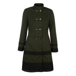 Uttam Boutique Green Fitted double breasted coat