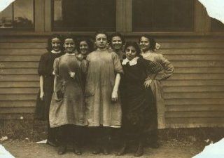 1911 child labor photo Group of girls working in Cass & Daley Shoe Co, Salem. g4  