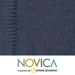 Cotton 'Lima Navy' Cardigan (Peru) Novica Women's Clothing