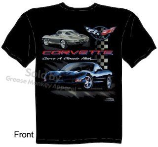 SIZE Large C5 Corvette T Shirts Chevy Vette Apparel Carve A Classic Path Tee Clothing