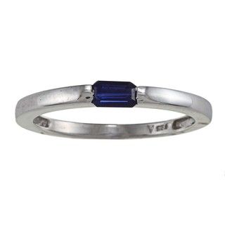 Sterling Silver Simulated Sapphire Ring Gemstone Rings