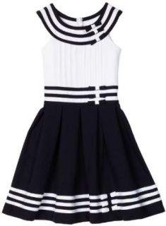 Bonnie Jean Girls 7 16 Nautical Dress with Tucked Bodice, Navy, 7 Playwear Dresses Clothing