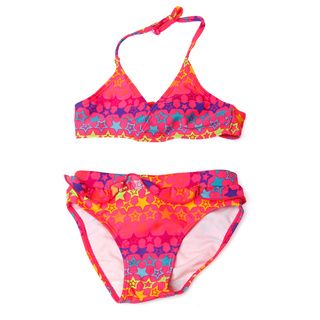 InGear Girls Pink Star Print 2 piece Bikini Set Girls' Swimwear