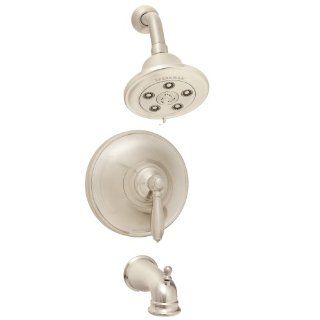 Speakman SM 6030 P BN Alexandria Anystream Shower Head with Diverter Tub Spout and Pressure Balance Valve Shower Combo, Brushed Nickel   Bathtub And Showerhead Faucet Systems  