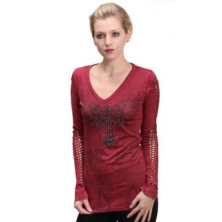 Cotty On Women's Rope sleeve Stud Embellished Top Cotty On Long Sleeve Shirts