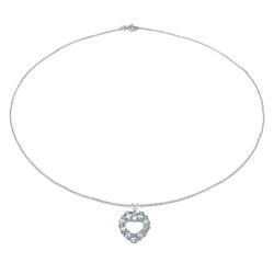 Malaika Sterling Silver Blue Topaz Heart shaped Pendant Malaika Gemstone Necklaces