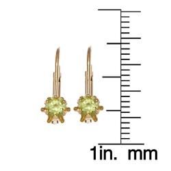 14k Yellow Gold Peridot Birthstone Earrings Gemstone Earrings