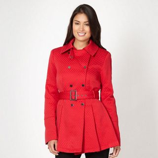 J by Jasper Conran Designer red jacquard check coat