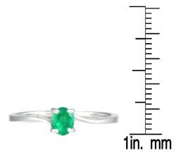 10K White Gold Green Emerald Ring Gemstone Rings