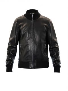 Leather bomber jacket  Gucci