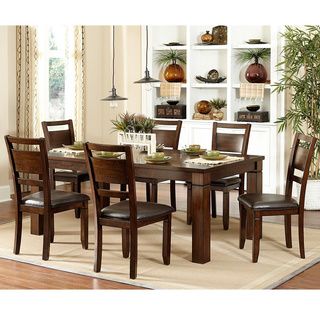 Coral Walnut 7 piece Extending Table Dining Set Dining Sets
