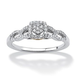 Isabella Collection 10k White Gold 1/6ct TDW Diamond Halo Ring (H I, I2 I3) Palm Beach Jewelry Diamond Rings