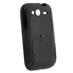 Frost Black S Shape TPU Rubber Skin Case for HTC Wildfire S Eforcity Cases & Holders