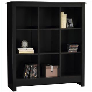 Ameriwood 9 Cube Wood Storage Cubby Bookcase in Black Forest   7600012