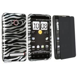 2 piece Snap on Case and Privacy Filter Screen Protector for HTC EVO 4G Eforcity Cases & Holders