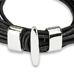 Black Leather Multi cord Bracelet West Coast Jewelry Men's Bracelets