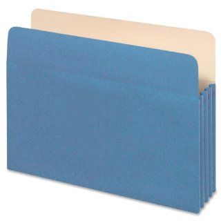 Globe Weis Colored File Pocket, 5.25 Inch Expansion, Letter Size, Blue (1534G BLU 10)  Expanding File Jackets And Pockets 