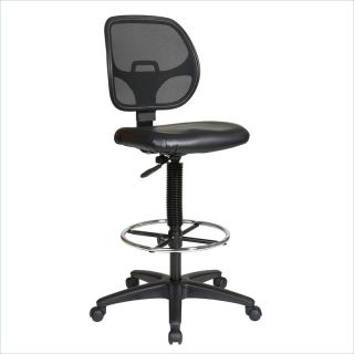 Office Star Deluxe Mesh Back Drafting Chair with Vinyl Seat   DC2990V