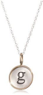 Heather B. Moore "Easy Add Ons"Letter G Silver 14k Gold Pendant Necklace Jewelry
