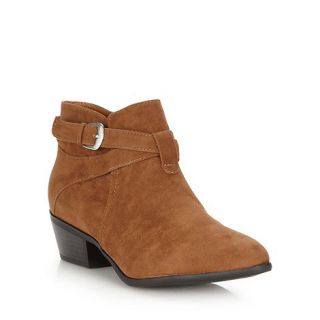H by Henry Holland Designer tan buckle trim ankle boots