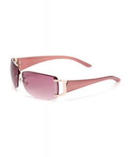 Pink Diamante Stud Rimless Sunglasses