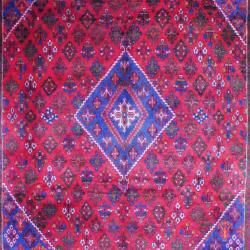 Persian Hand knotted Josheghan Red/ Navy Wool Rug (9'7 x 13'2) 7x9   10x14 Rugs