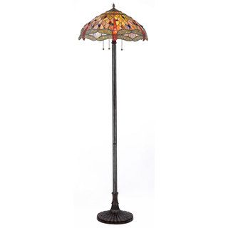 Dragonfly Design 3 light Floor Lamp Tiffany Style