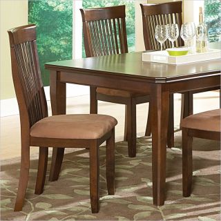 Steve Silver Company Montreal Brown Microfiber Upholstery Dining Side Chair in Dark Oak   MT500S