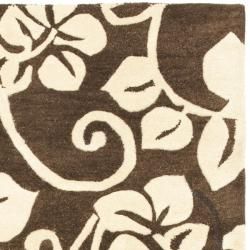 Handmade Soho Brown/ Ivory New Zealand Wool Rug (5'x 8') Safavieh 5x8   6x9 Rugs