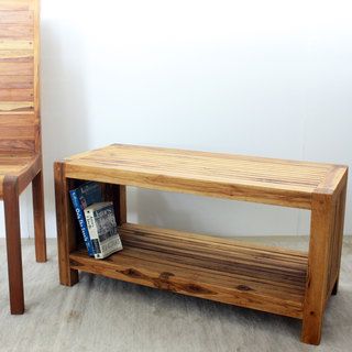 Teak Slat Oak Oil Coffee Table with Shelf (Thailand) Haussmann Coffee, Sofa & End Tables